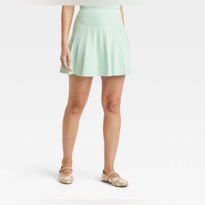 Women's A New Day Pleated Mini Sweater Skirt Mint Size Large